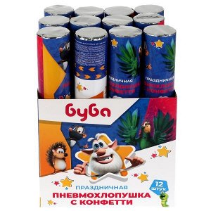 CP-58358-BU Пневмохлопушка БУБА 30см, шоу-бокс Товары для праздника уп-12шт в кор.6уп