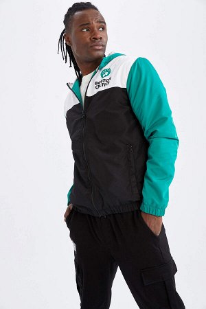 Сезонная облегающая куртка NBA Boston Celtics Licensed Oversize с капюшоном