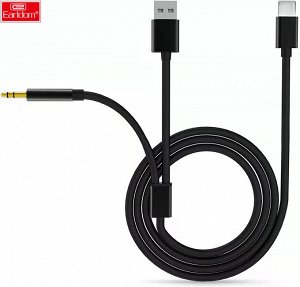 Переходник Аудио-кабель Earldom AUX 43 iOS Lightning - Jack 3.5 + Зарядка USB 1.2м черный