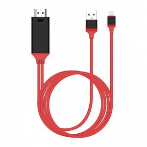 NEW Кабель адаптер iOS Lightning на HDMI + Зарядка Earldom 2M 4К HD1080p