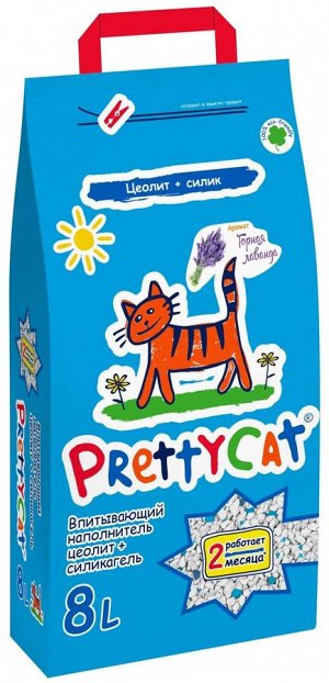 Наполнитель PrettyCat впитывающий глиняный "Naturel" с ароматом лаванды 4 кг (8 л)