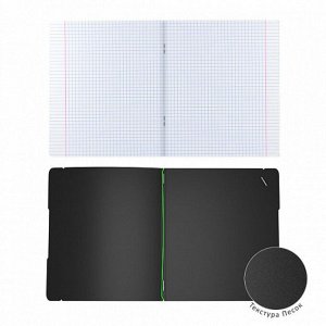Тетрадь А5+, 96 листов в клетку ErichKrause "FolderBook Accent" на резинке, сьемная черная пластиковая обложка, блок офсет, белизна 100%
