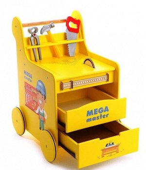 Детская игровая тележка-каталка Мега Мастер с набором инструментов