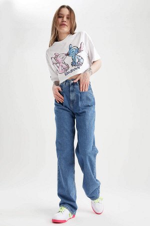 Укороченная футболка оверсайз Cool Lilo & Stitch Licensed Oversize с круглым вырезом и короткими рукавами
