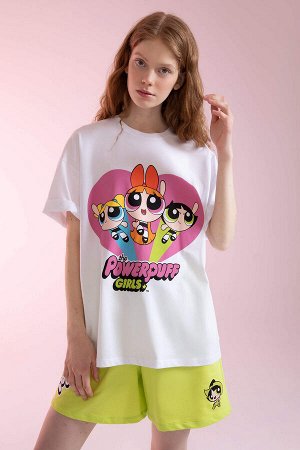 Футболка оверсайз с круглым вырезом и короткими рукавами Cool PowerPuff для девочек