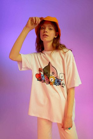 Cool BT21 Oversize-футболка с круглым вырезом и короткими рукавами