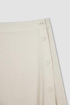 Традиционная юбка миди на пуговицах трапециевидной формы с нормальной талией