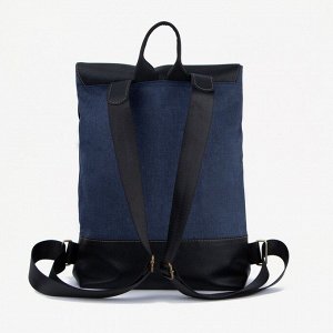 Рюкзак молодёжный, отдел на молнии, цвет синий/чёрный