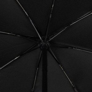 Зонт автоматический «Однотонный», с фонариком, вращающаяся ручка, 3 сложения, 8 спиц, R = 47 см, цвет чёрный