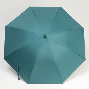 Зонт - трость полуавтоматический «Однотонный», ветроустойчивый, 8 спиц, R = 58 см, цвет тёмно-зелёный/чёрный