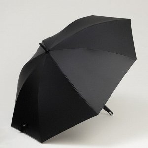 Зонт - трость полуавтоматический «Однотонный», ветроустойчивый, 8 спиц, R = 58 см, цвет чёрный