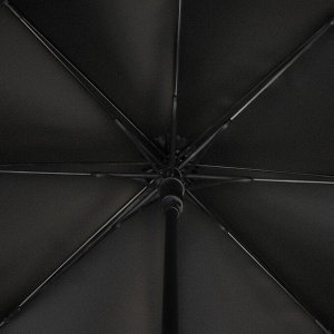 Зонт - трость полуавтоматический «Однотонный», ветроустойчивый, 8 спиц, R = 58 см, цвет чёрный