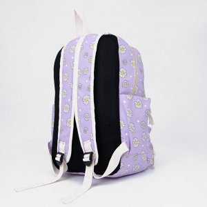 Рюкзак на молнии, сумка, косметичка, цвет сиреневый