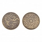 MN018 Сувенирная монета Феникс и дракон, d.4см
