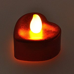 SVZ007-02 Светодиодная свеча Сердце, 4х4х2см, цвет красный