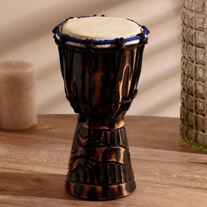 Музыкальный инструмент барабан джембе "Тёмный" 26х14х14 см МИКС