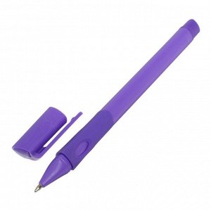Ручка шариковая, 0.7 мм, стержень синий, корпус с резиновым держателем, МИКС