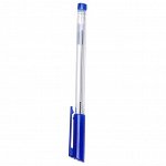 Ручка шариковая 1,0 мм, стержень синий, корпус прозрачный треугольный, колпачок синий