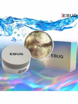 EBUG, Гидрогелевые патчи для кожи вокруг глаз с витаминным коктейлем и блёстками Ice Crystal Brightening Eye Mask, 60 шт