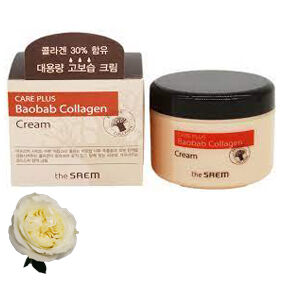 Увлажняющий коллагеновый крем для лица с экстрактом баобаба The Saem Care Plus Baobab Collagen Cream, 100мл