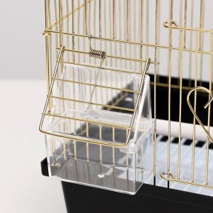 Клетка для птиц, укомплектованная, золотая, 30 х 23 х 39 см