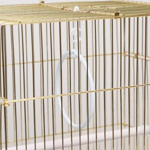 Клетка для птиц, укомплектованная, золотая, 30 х 23 х 39 см