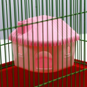 Домик для грызунов угловой, 11,4 х 10,7 х 10,7 см, розовый