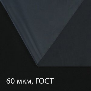 Плёнка полиэтиленовая, толщина 60 мкм, 3 * 10 м, рукав (1,5 м * 2), прозрачная, 1 сорт, ГОСТ 10354-82