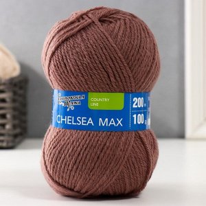 Пряжа Chelsea MAX (Челси max) 50% шерсть англ.кроссбред, 50% акрил 200м/100гр (621 какао)