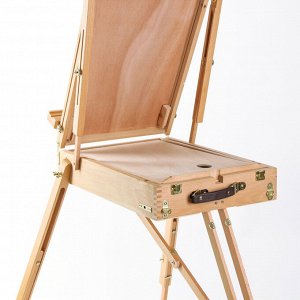 Этюдник, 50x34x11 см, высота холста 87 см, ножки 90 см, регулируемый ремень, бук