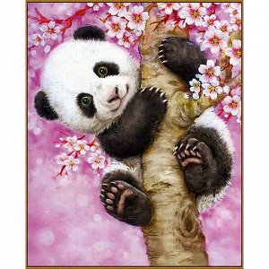 Алмазная мозаика «Весёлая панда» 20 * 25 см, 21 цв. + наклейка