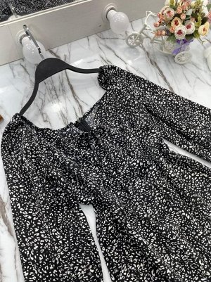 Платье Женское 6506 "Леопард - Небольшой Бантик" №1