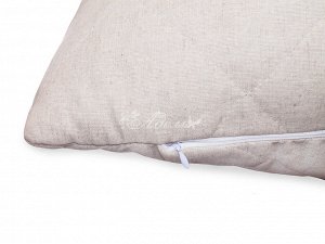 Подушка "Лен"двухкамерная, силикон.волокно, молния 50*70, лен 40%, хлопок 60%(600гр)