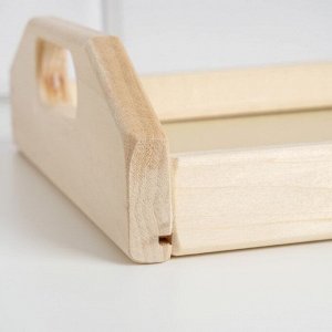 Поднос деревянный "Дачный", МАССИВ, 25x45x6,5 см