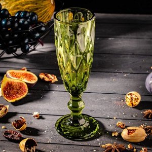 Бокал стеклянный для шампанского Magistro «Круиз», 160 мл, 7?20 см, цвет зелёный