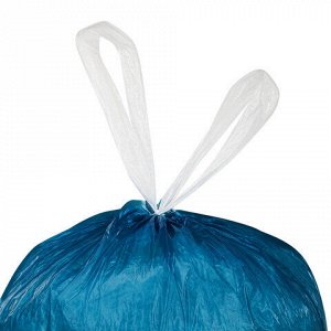 Мешки для мусора с завязками LAIMA "ULTRA", 60 л, синие, рулон 15 шт., особо прочные, ПСД 30 мкм, 60х70 см, 607696