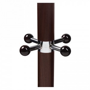 Вешалка-стойка BRABIX "CR-282", металл/мрамор, 1,8 м, на диске диаметром 36 см, 6 крючков + 4 дополнительных, коричневая, 601745