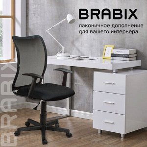 Кресло BRABIX "Spring MG-307", с подлокотниками, черное TW, 531406