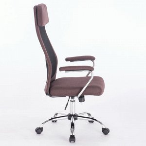 Кресло офисное BRABIX &quot;Flight EX-540&quot;, хром, ткань, сетка, коричневое, 531849