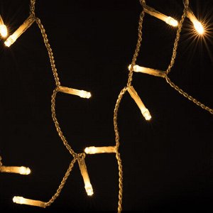 Электрогирлянда уличная ЗОЛОТАЯ СКАЗКА "Бахрома", 100 LED, 2х0,5 м, теплый белый, контроллер, 591299