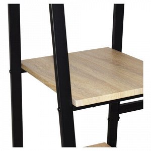 Стол на металлокаркасе BRABIX "LOFT CD-006", 1200х500х730 мм, 2 полки, цвет дуб натуральный, 641226