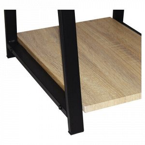 Стол на металлокаркасе BRABIX "LOFT CD-006", 1200х500х730 мм, 2 полки, цвет дуб натуральный, 641226