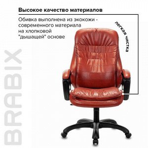 Кресло офисное BRABIX PREMIUM "Omega EX-589", экокожа, коричневое, 532096