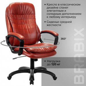 Кресло офисное BRABIX PREMIUM "Omega EX-589", экокожа, коричневое, 532096