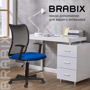 Кресло BRABIX "Spring MG-307", с подлокотниками, комбинированное синее/черное TW, 531404