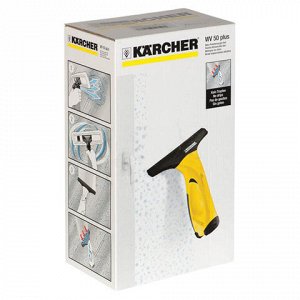 Стеклоочиститель аккумуляторный KARCHER WV 50 Plus, время работы 20 мин., ширина 280 мм, желтый, 1.633-117.0