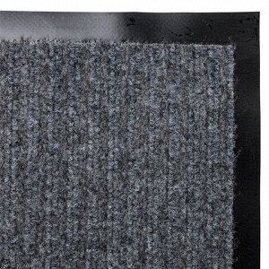 Коврик входной ворсовый влаго-грязезащитный LAIMA, 40х60 см, ребристый, толщина 7 мм, серый, 602861
