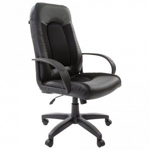 Кресло офисное BRABIX “Strike EX-525“, экокожа черная, ткань черная, TW, 531381
