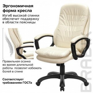 Кресло офисное BRABIX PREMIUM "Omega EX-589", экокожа, бежевое, 532095