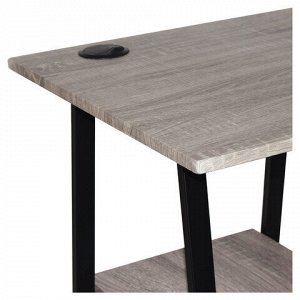 Стол на металлокаркасе BRABIX "LOFT CD-006", 1200х500х730 мм, 2 полки, цвет дуб антик, 641225